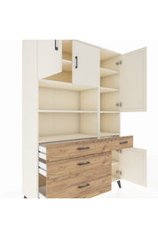 Hyperion Dolap 9 Raflı 4 Çekmeceli 4 Kapaklı 132x44x195 Aytaşı-Aytaşı/Çam