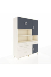 Hyperion Dolap 9 Raflı 4 Çekmeceli 4 Kapaklı 132x44x195 Aytaşı-Antrasit/Aytaşı