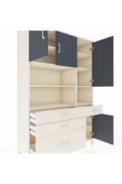 Hyperion Dolap 9 Raflı 4 Çekmeceli 4 Kapaklı 132x44x195 Aytaşı-Antrasit/Aytaşı