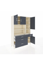 Hyperion Dolap 9 Raflı 4 Çekmeceli 4 Kapaklı 132x44x195 Aytaşı-Antrasit/Antrasit