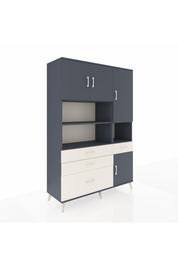 Hyperion Dolap 9 Raflı 4 Çekmeceli 4 Kapaklı 132x44x195 Antrasit-Antrasit/Aytaşı