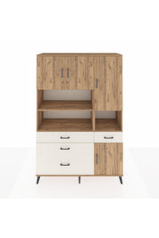 Hyperion Dolap 9 Raflı 4 Çekmeceli 4 Kapaklı 132x44x195 Çam-Çam/Aytaşı