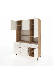 Hyperion Dolap 9 Raflı 4 Çekmeceli 4 Kapaklı 132x44x195 Çam-Aytaşı/Aytaşı