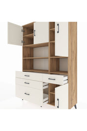 Hyperion Dolap 9 Raflı 4 Çekmeceli 4 Kapaklı 132x44x195 Çam-Aytaşı/Aytaşı