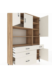 Hyperion Dolap 9 Raflı 4 Çekmeceli 4 Kapaklı 132x44x195 Çam-Aytaşı/Aytaşı