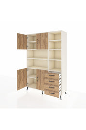 Hyperion Dolap 9 Raflı 4 Çekmeceli 4 Kapaklı 132x44x195 Aytaşı-Çam/Çam