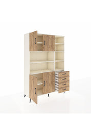 Hyperion Dolap 9 Raflı 4 Çekmeceli 4 Kapaklı 132x44x195 Aytaşı-Çam/Çam