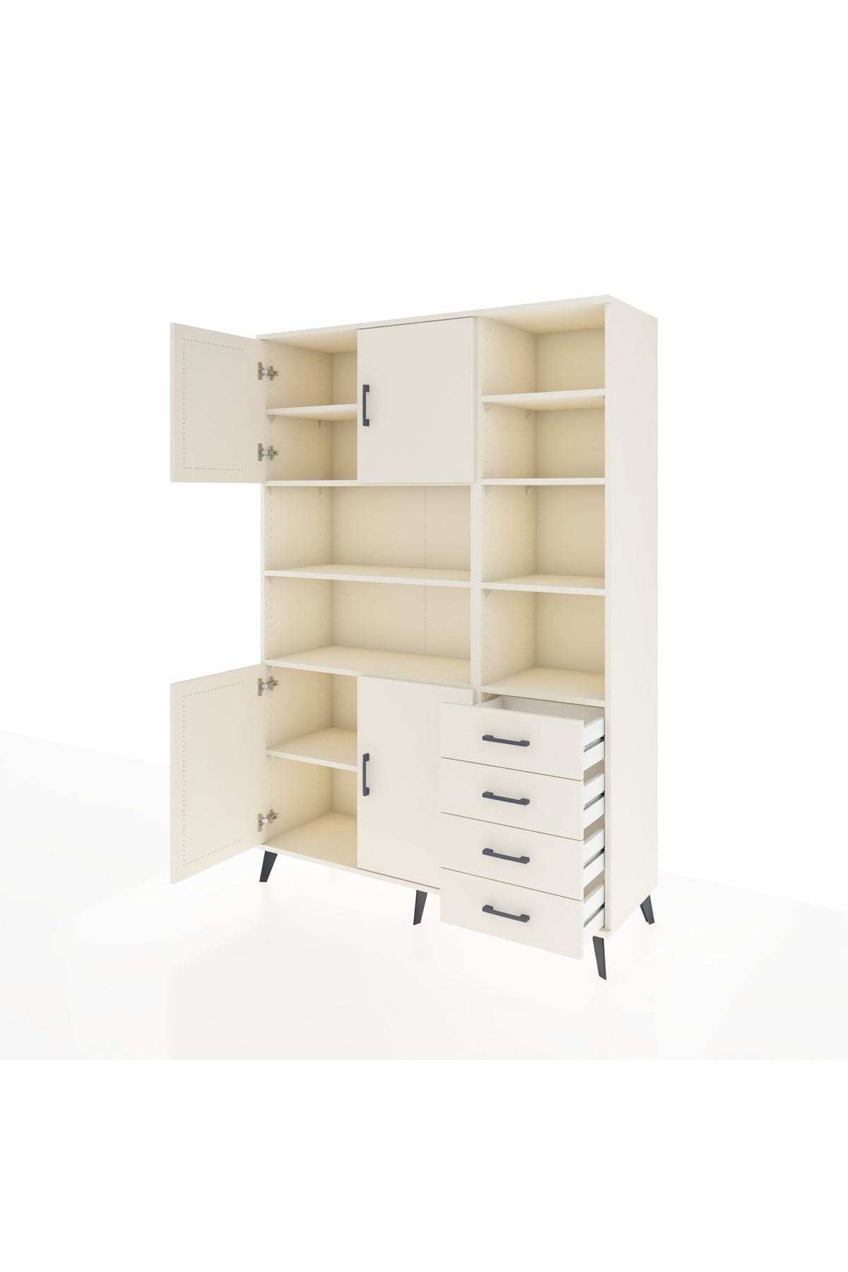 Hyperion Dolap 9 Raflı 4 Çekmeceli 4 Kapaklı 132x44x195 Aytaşı-Aytaşı/Aytaşı