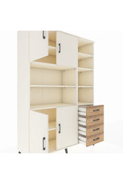 Hyperion Dolap 9 Raflı 4 Çekmeceli 4 Kapaklı 132x44x195 Aytaşı-Aytaşı/Çam