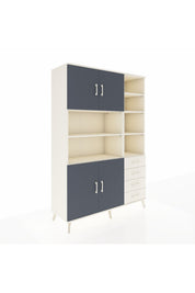 Hyperion Dolap 9 Raflı 4 Çekmeceli 4 Kapaklı 132x44x195 Aytaşı-Antrasit/Aytaşı