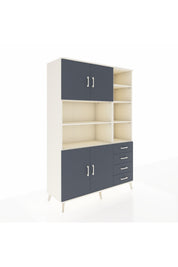 Hyperion Dolap 9 Raflı 4 Çekmeceli 4 Kapaklı 132x44x195 Aytaşı-Antrasit/Antrasit