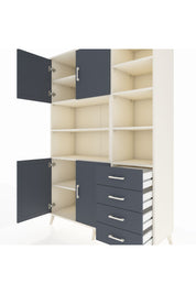 Hyperion Dolap 9 Raflı 4 Çekmeceli 4 Kapaklı 132x44x195 Aytaşı-Antrasit/Antrasit