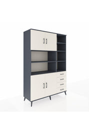 Hyperion Dolap 9 Raflı 4 Çekmeceli 4 Kapaklı 132x44x195 Antrasit-Aytaşı/Aytaşı