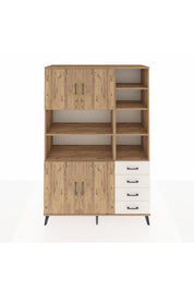 Hyperion Dolap 9 Raflı 4 Çekmeceli 4 Kapaklı 132x44x195 Çam-Çam/Aytaşı