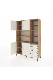 Hyperion Dolap 9 Raflı 4 Çekmeceli 4 Kapaklı 132x44x195 Çam-Aytaşı/Aytaşı