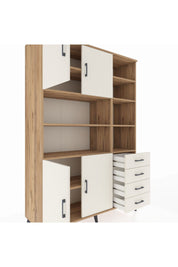 Hyperion Dolap 9 Raflı 4 Çekmeceli 4 Kapaklı 132x44x195 Çam-Aytaşı/Aytaşı