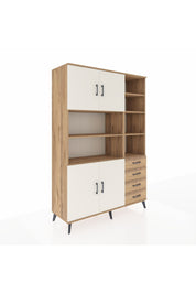 Hyperion Dolap 9 Raflı 4 Çekmeceli 4 Kapaklı 132x44x195 Çam-Aytaşı/Çam