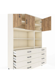 Hyperion Dolap 8 Raflı 8 Çekmeceli 3 Kapaklı 132x44x195 Aytaşı-Çam/Aytaşı