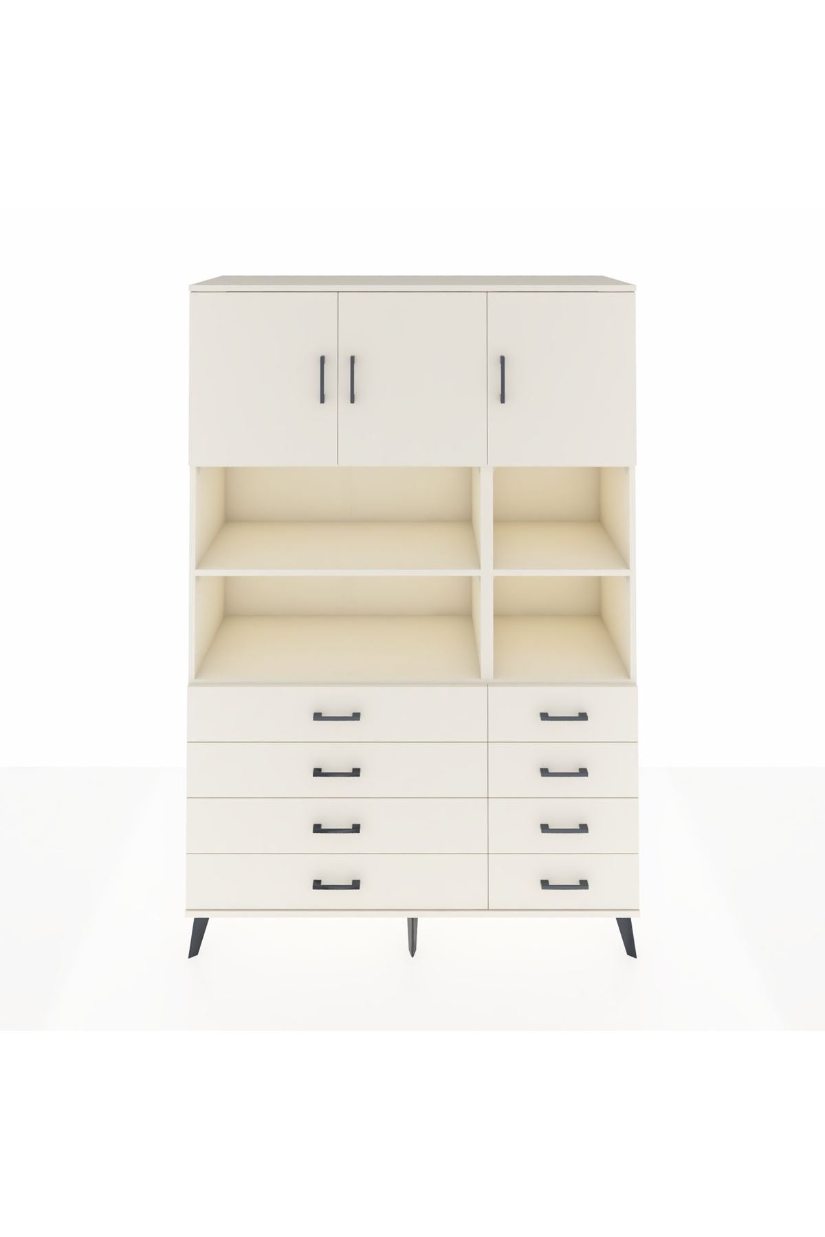 Hyperion Dolap 8 Raflı 8 Çekmeceli 3 Kapaklı 132x44x195 Aytaşı-Aytaşı/Aytaşı