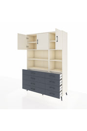 Hyperion Dolap 8 Raflı 8 Çekmeceli 3 Kapaklı 132x44x195 Aytaşı-Aytaşı/Antrasit