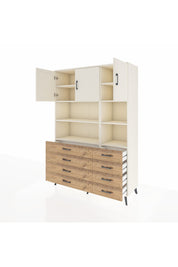 Hyperion Dolap 8 Raflı 8 Çekmeceli 3 Kapaklı 132x44x195 Aytaşı-Aytaşı/Çam