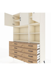 Hyperion Dolap 8 Raflı 8 Çekmeceli 3 Kapaklı 132x44x195 Aytaşı-Aytaşı/Çam