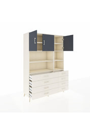 Hyperion Dolap 8 Raflı 8 Çekmeceli 3 Kapaklı 132x44x195 Aytaşı-Antrasit/Aytaşı