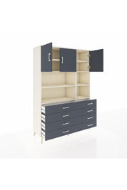 Hyperion Dolap 8 Raflı 8 Çekmeceli 3 Kapaklı 132x44x195 Aytaşı-Antrasit/Antrasit