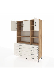 Hyperion Dolap 8 Raflı 8 Çekmeceli 3 Kapaklı 132x44x195 Çam-Aytaşı/Aytaşı