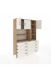 Hyperion Dolap 8 Raflı 8 Çekmeceli 3 Kapaklı 132x44x195 Çam-Aytaşı/Aytaşı