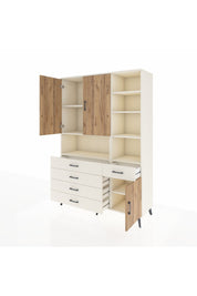 Hyperion Dolap 8 Raflı 5 Çekmeceli 3 Kapaklı 132x44x195 Aytaşı-Çam/Aytaşı