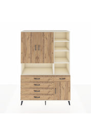 Hyperion Dolap 8 Raflı 5 Çekmeceli 3 Kapaklı 132x44x195 Aytaşı-Çam/Çam