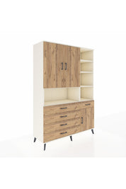 Hyperion Dolap 8 Raflı 5 Çekmeceli 3 Kapaklı 132x44x195 Aytaşı-Çam/Çam