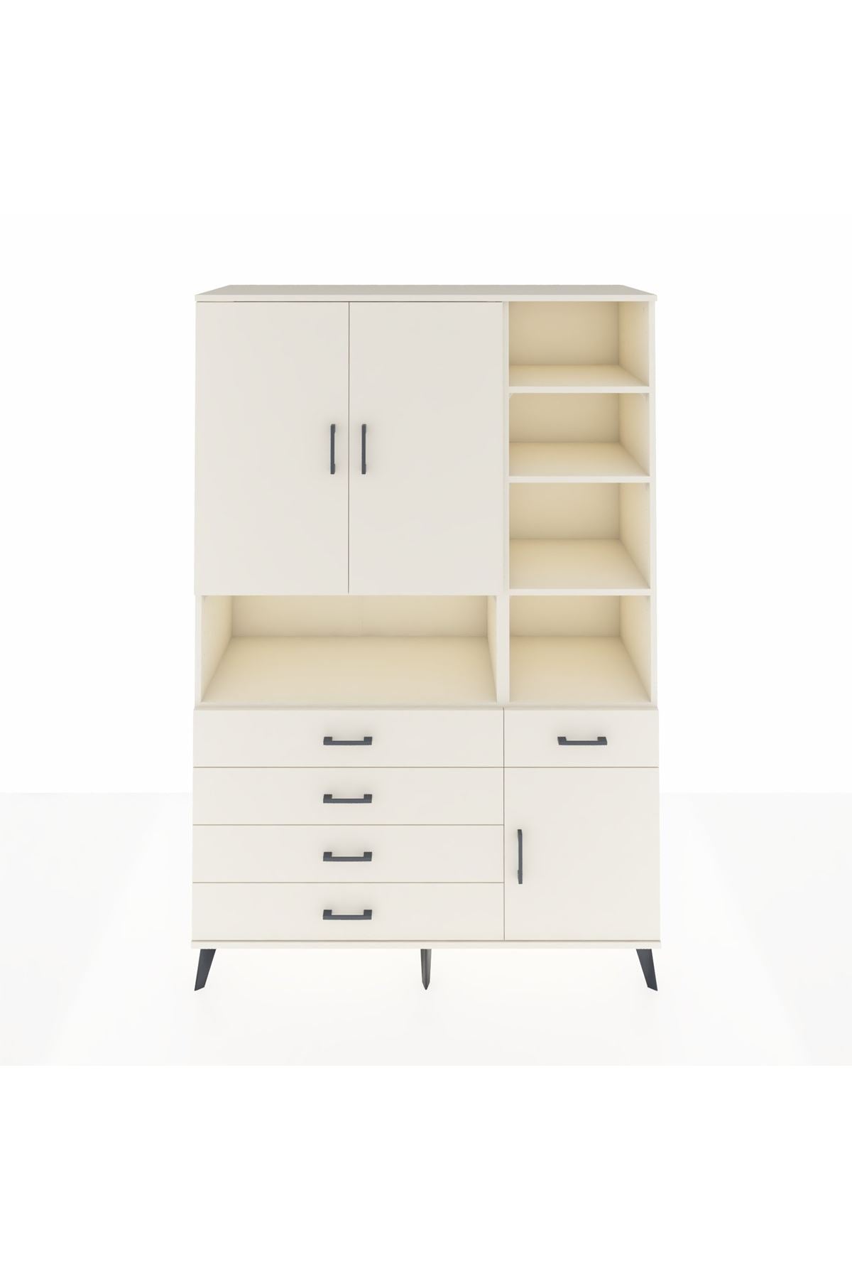 Hyperion Dolap 8 Raflı 5 Çekmeceli 3 Kapaklı 132x44x195 Aytaşı-Aytaşı/Aytaşı