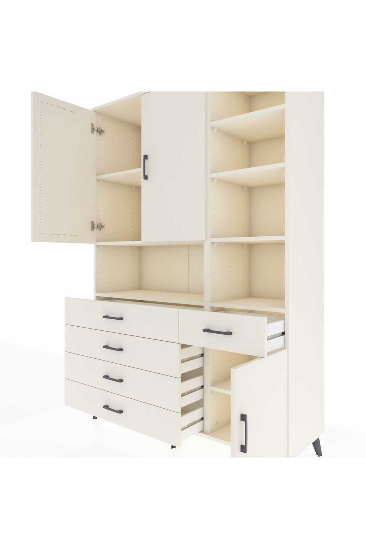 Hyperion Dolap 8 Raflı 5 Çekmeceli 3 Kapaklı 132x44x195 Aytaşı-Aytaşı/Aytaşı