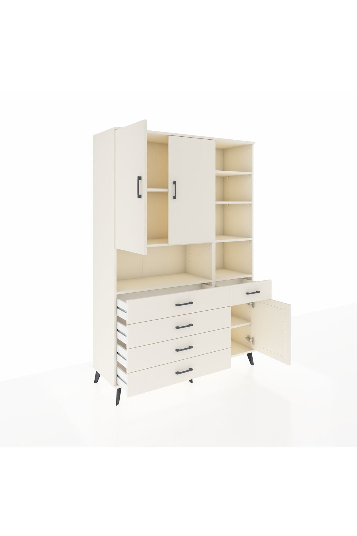 Hyperion Dolap 8 Raflı 5 Çekmeceli 3 Kapaklı 132x44x195 Aytaşı-Aytaşı/Aytaşı