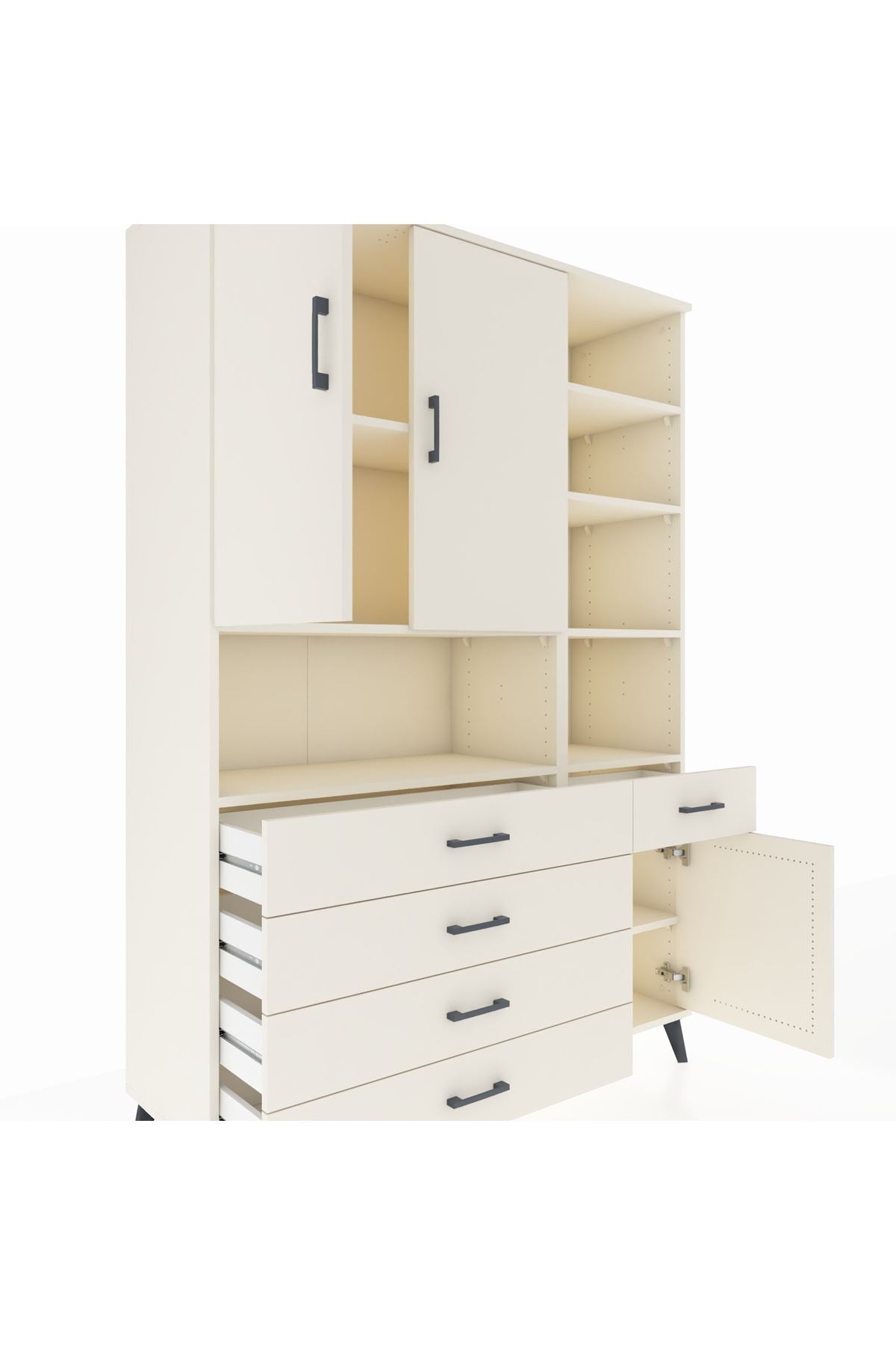 Hyperion Dolap 8 Raflı 5 Çekmeceli 3 Kapaklı 132x44x195 Aytaşı-Aytaşı/Aytaşı