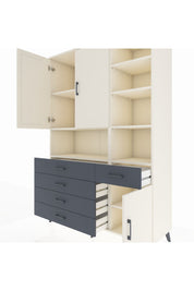 Hyperion Dolap 8 Raflı 5 Çekmeceli 3 Kapaklı 132x44x195 Aytaşı-Aytaşı/Antrasit