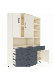 Hyperion Dolap 8 Raflı 5 Çekmeceli 3 Kapaklı 132x44x195 Aytaşı-Aytaşı/Antrasit