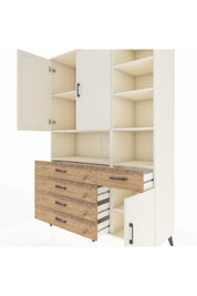 Hyperion Dolap 8 Raflı 5 Çekmeceli 3 Kapaklı 132x44x195 Aytaşı-Aytaşı/Çam