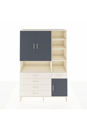 Hyperion Dolap 8 Raflı 5 Çekmeceli 3 Kapaklı 132x44x195 Aytaşı-Antrasit/Aytaşı