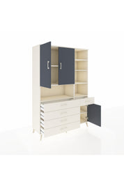 Hyperion Dolap 8 Raflı 5 Çekmeceli 3 Kapaklı 132x44x195 Aytaşı-Antrasit/Aytaşı