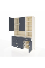 Hyperion Dolap 8 Raflı 5 Çekmeceli 3 Kapaklı 132x44x195 Aytaşı-Antrasit/Antrasit