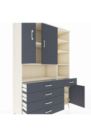 Hyperion Dolap 8 Raflı 5 Çekmeceli 3 Kapaklı 132x44x195 Aytaşı-Antrasit/Antrasit