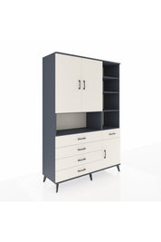 Hyperion Dolap 8 Raflı 5 Çekmeceli 3 Kapaklı 132x44x195 Antrasit-Aytaşı/Aytaşı