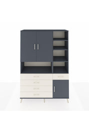 Hyperion Dolap 8 Raflı 5 Çekmeceli 3 Kapaklı 132x44x195 Antrasit-Antrasit/Aytaşı