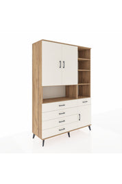 Hyperion Dolap 8 Raflı 5 Çekmeceli 3 Kapaklı 132x44x195 Çam-Aytaşı/Aytaşı