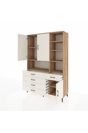 Hyperion Dolap 8 Raflı 5 Çekmeceli 3 Kapaklı 132x44x195 Çam-Aytaşı/Aytaşı