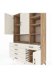 Hyperion Dolap 8 Raflı 5 Çekmeceli 3 Kapaklı 132x44x195 Çam-Aytaşı/Aytaşı