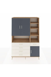 Hyperion Dolap 8 Raflı 5 Çekmeceli 3 Kapaklı 132x44x195 Çam-Antrasit/Aytaşı